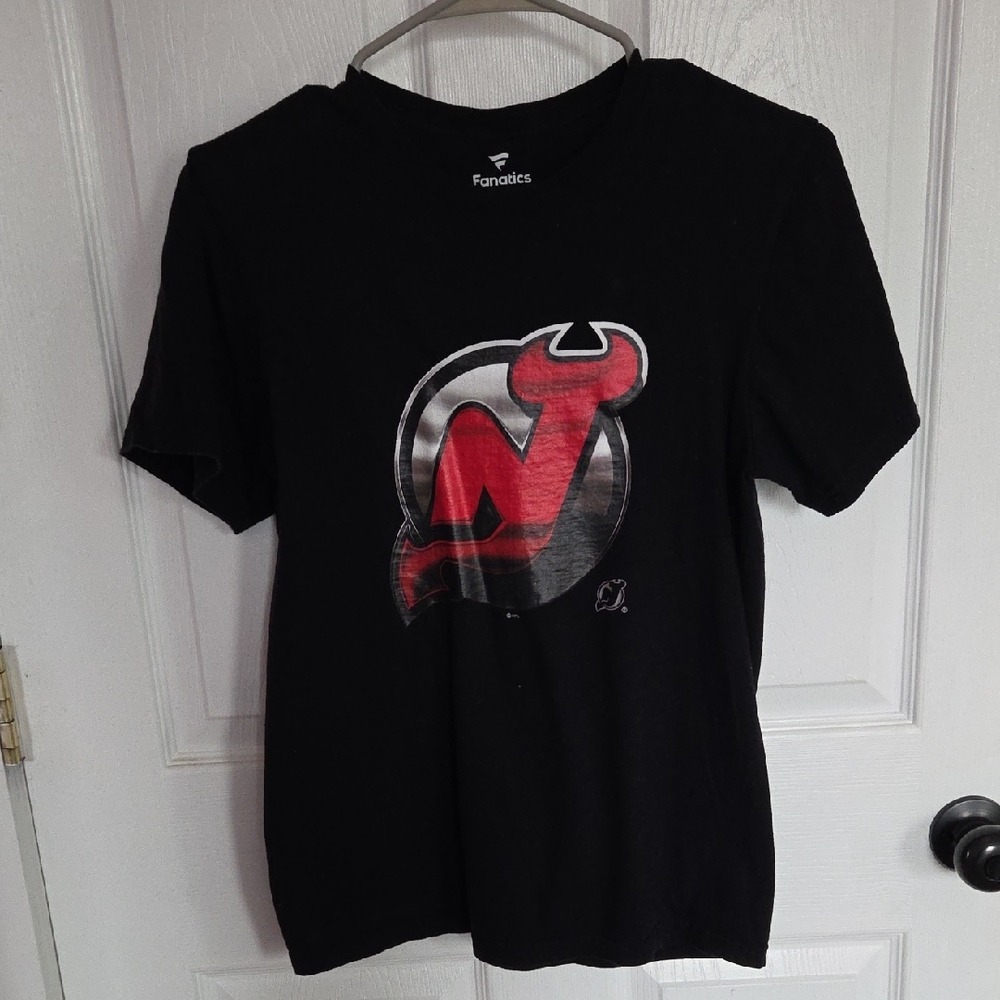 Fanatics Black Tee with Red and Silver Logo